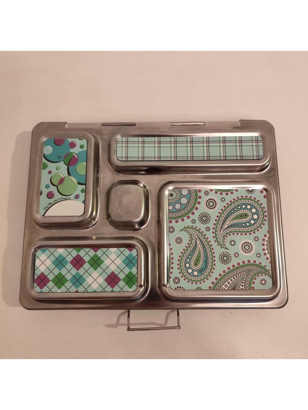 PLANETBOX Rover Stainless Steel Bento Lunch Box 5 Compartments Size 10"X7.5"